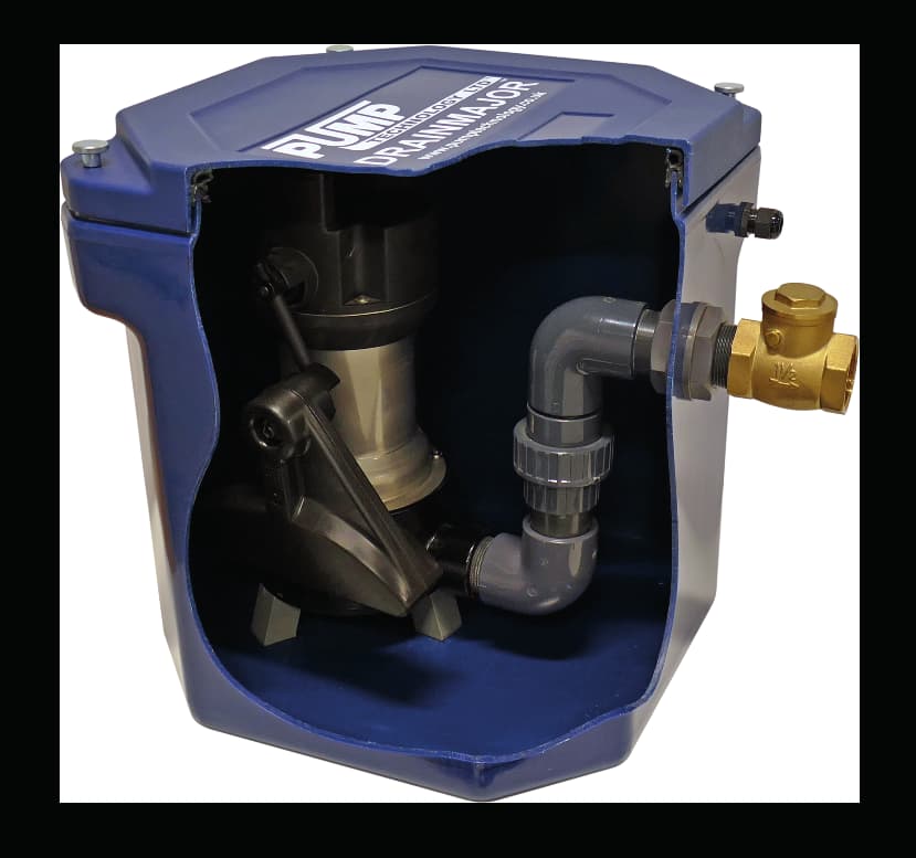 Drain Major grey water lifting station with submersible pump for hot commercial wastewater
